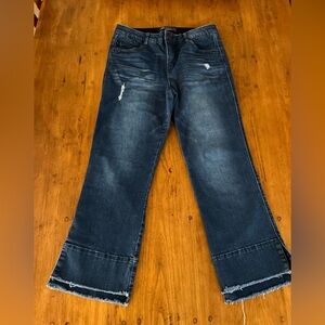 Democracy AB Solution Cropped Flares Frayed Hem